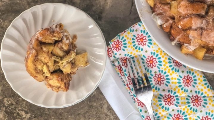 pilsbury monkey bread on a white plate top view