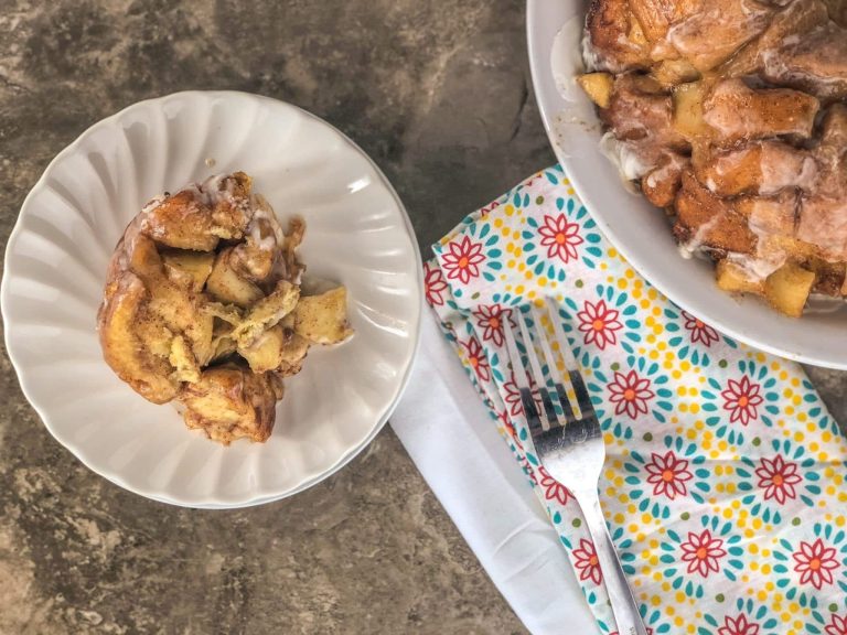 pilsbury monkey bread on a white plate top view