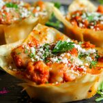 close up of lasagna bites