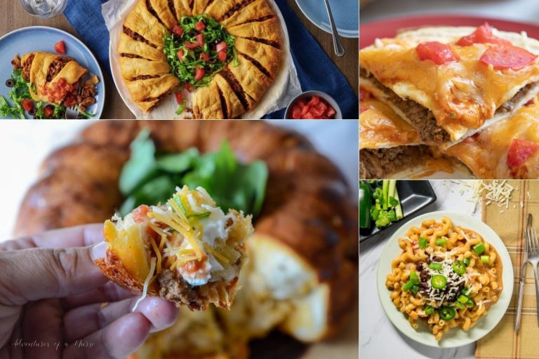 collage of recipes that use taco meat