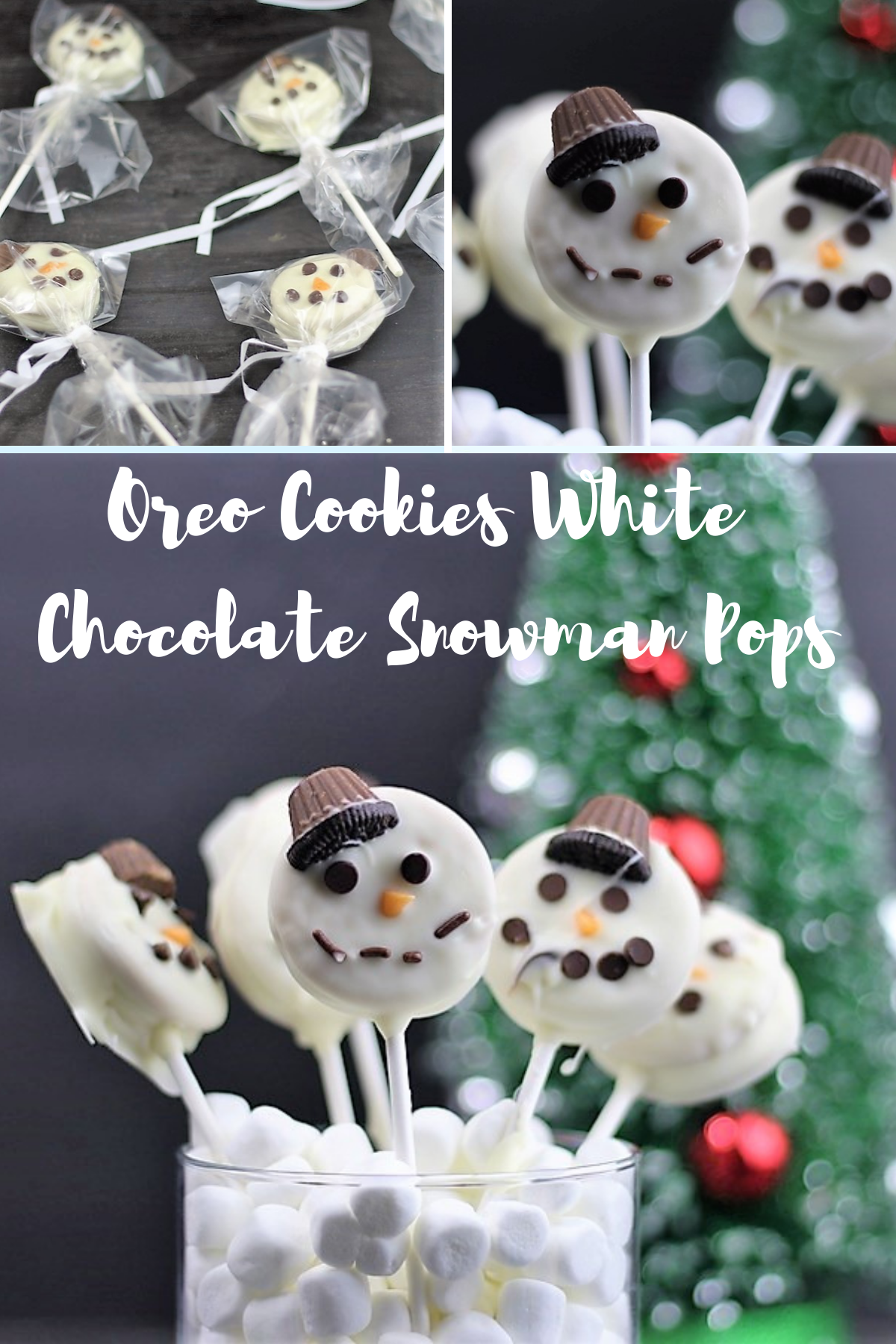 Oreo Cookies White Chocolate Snowman Pops ⋆ by Pink