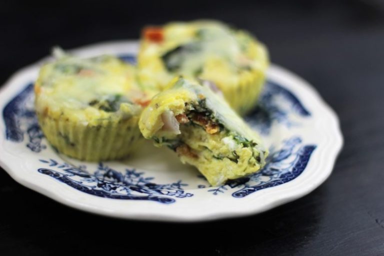 Low Carb Instant Pot Spinach, Tomato and Feta Egg Cups