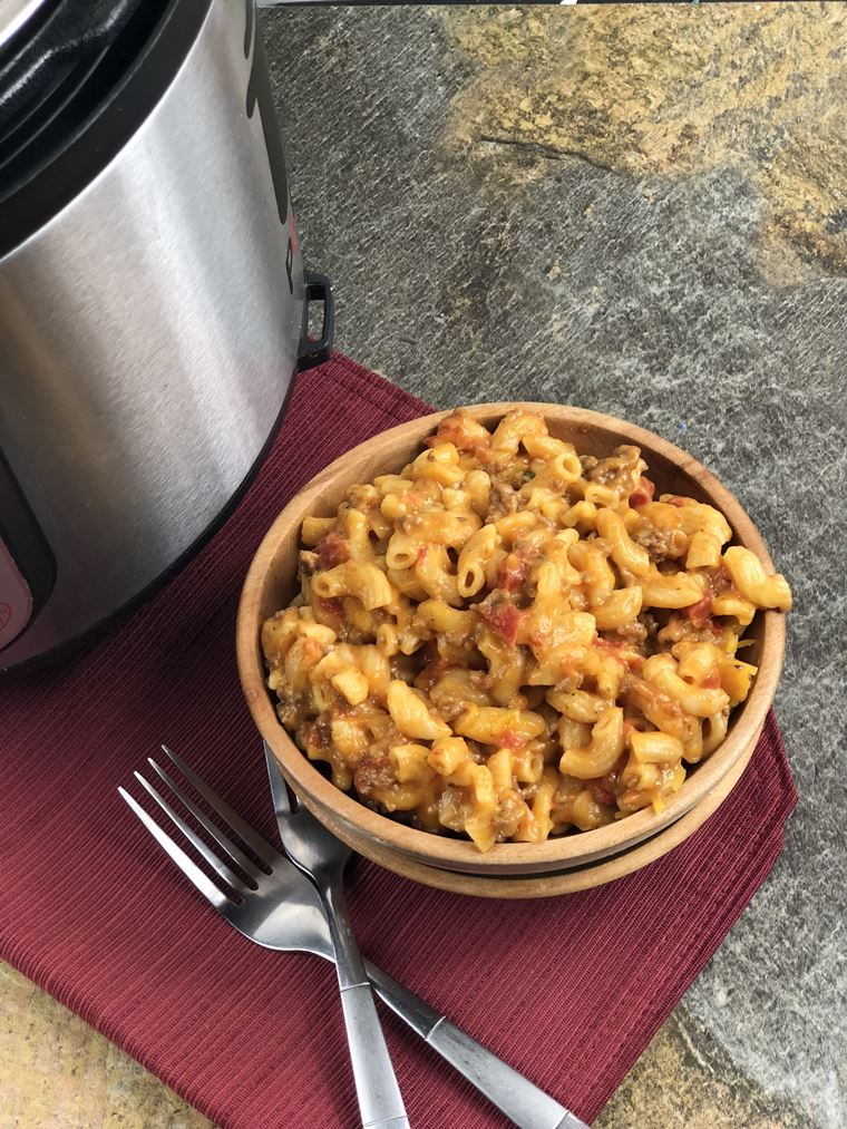 Cheesy Ground Beef Goulash in the Instant Pot with Stovetop Instructions ⋆ by Pink