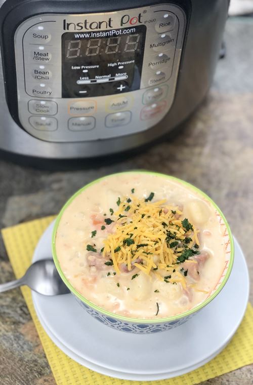 Instant Pot Ham Potato Soup ⋆ by Pink