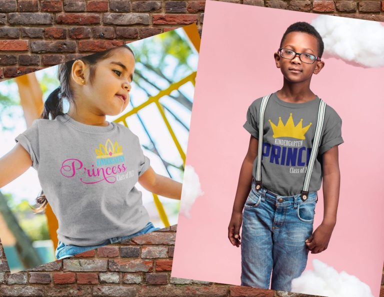 free princess first day of kindergarten little girl on a playground