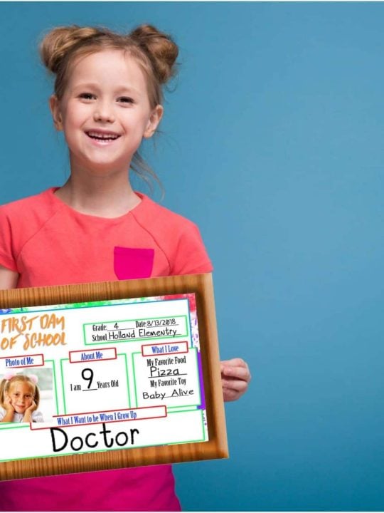 First Day Of School Signs: For Your Memory Books