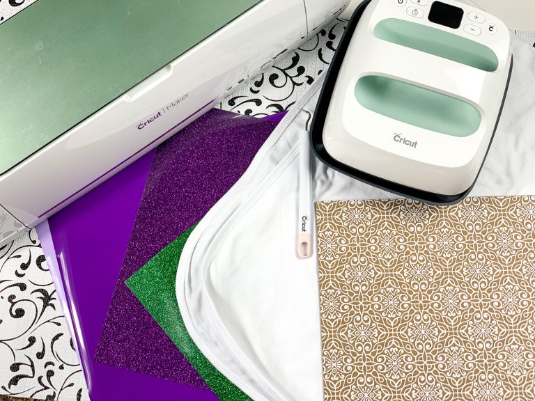cricut maker and cricut easy press with supplies to make cricut projects