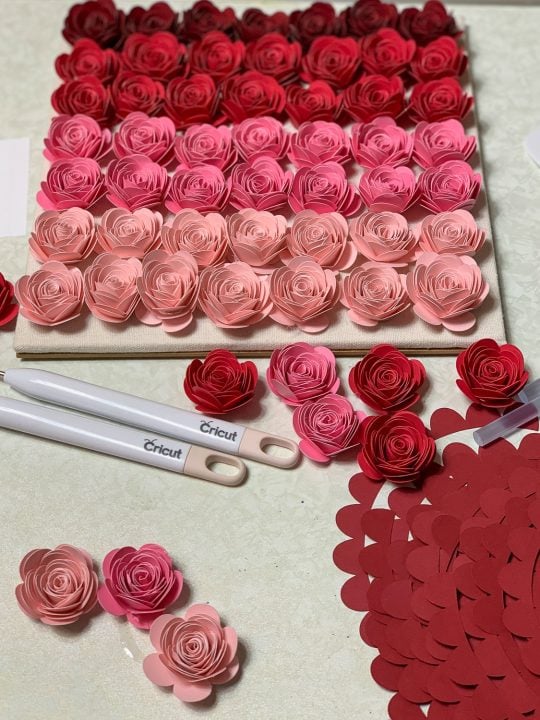 Flower Shadow Box With Cricut Paper Flowers