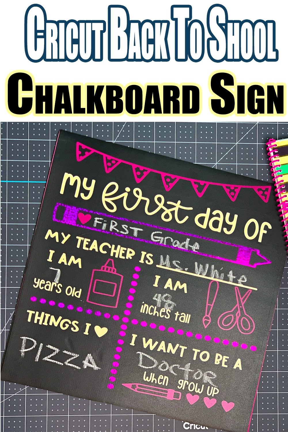 First Day of School Milestone Board Craft Design - LinkedGo Vinyl