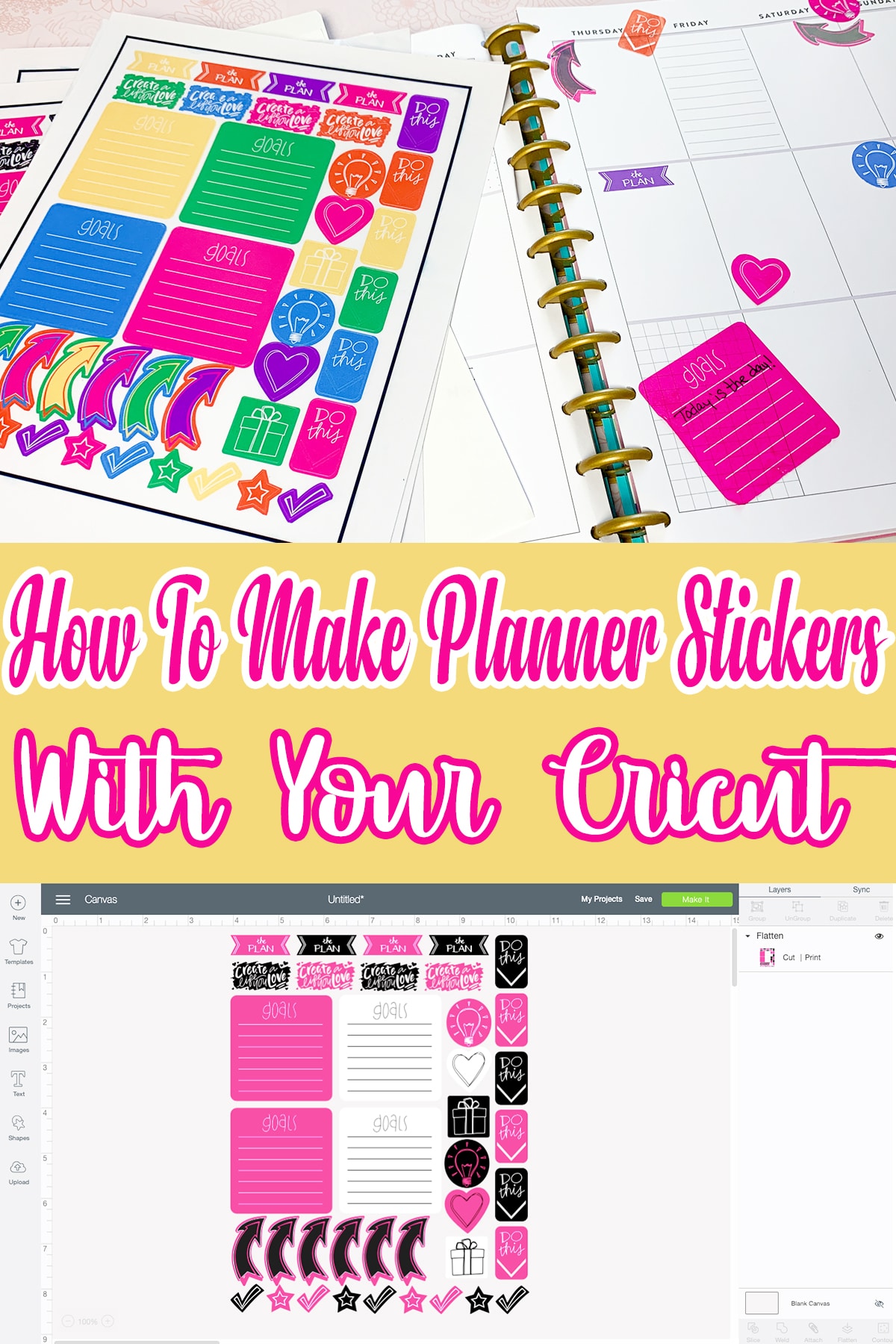Free Printable Planner Stickers Using Cricut Access ⋆ by Pink