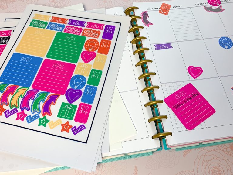 Free Printable Planner Stickers Using Cricut Access ⋆ by Pink