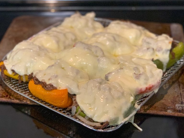 Air Fryer Philly Cheesesteak Stuffed Peppers