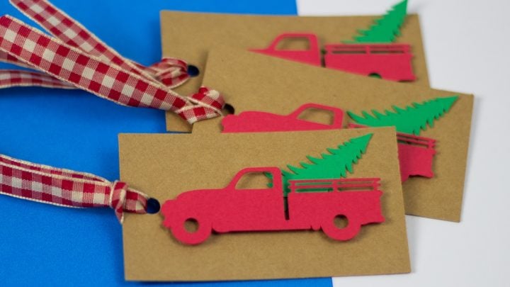 Red Truck Christmas Tag