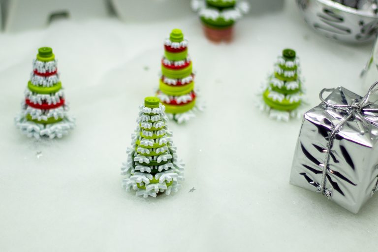 Cute Button Christmas Tree Ornament