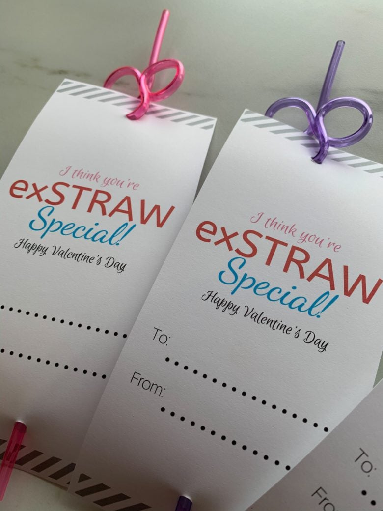 Free Printable Silly Straw Valentine Tag - Joy in the Works