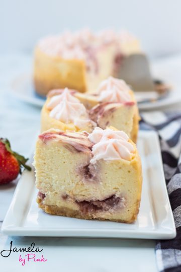 Strawberry Swirl Instant Pot Cheesecake Recipe ⋆