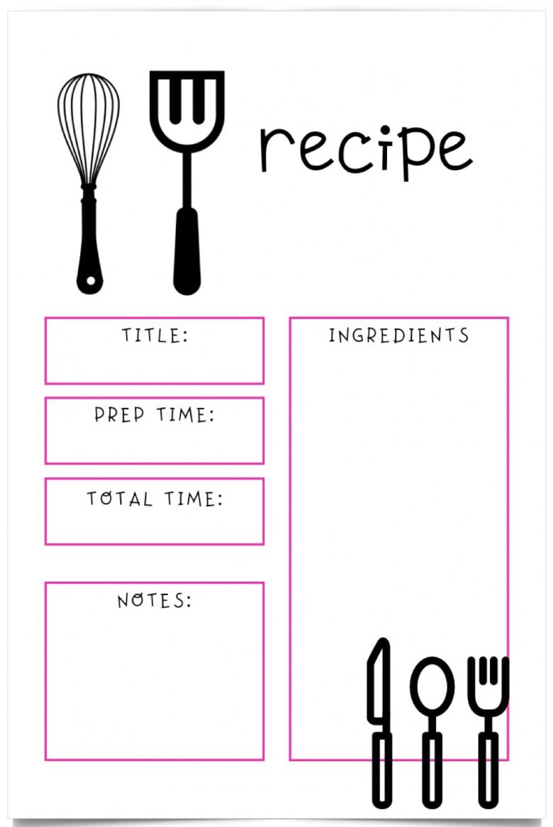 Free Printable Recipe Cards To Print ⋆ by Pink